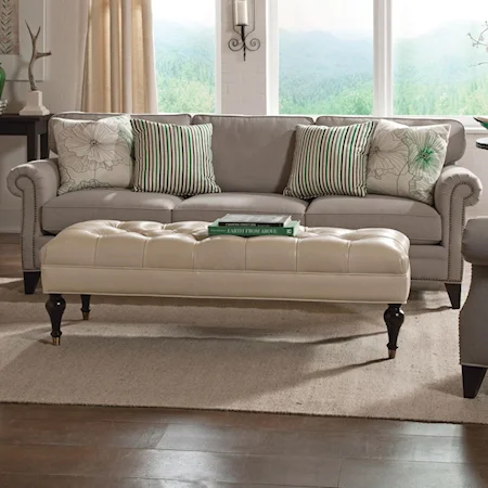 Traditional Estate Sofa with Rolled Arms and Nailhead Trim